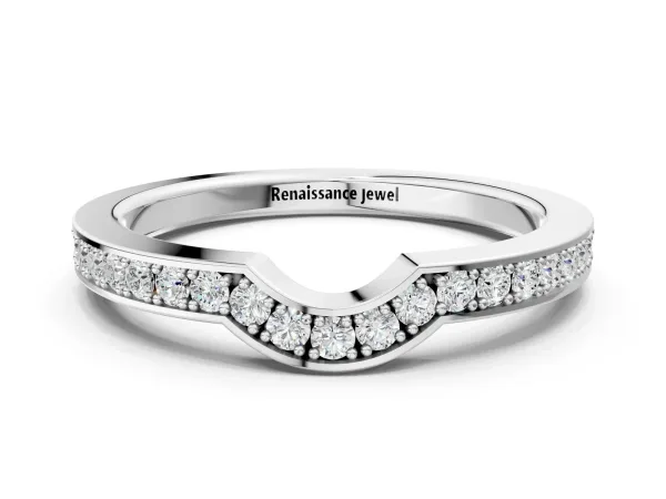 Pavé Round Diamond Contour Band with Channel Setting Platinum