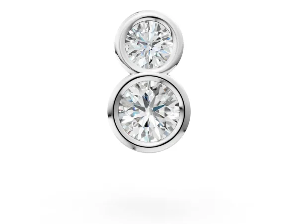 Round Diamond Duo Flatback Earring Platinum
