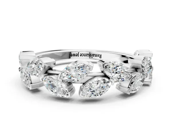 Marquise Diamond Eternity Band with Shared Prong Setting Platinum