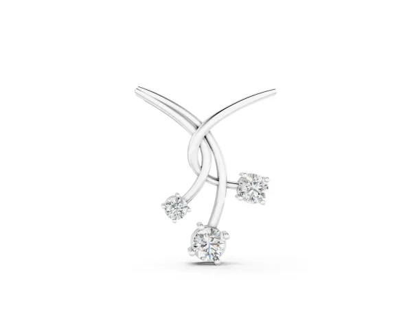 Round Diamond Prong Set Pendant White gold