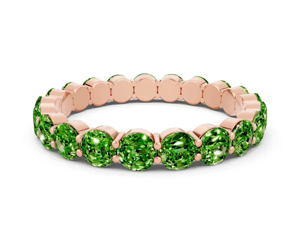 Round Peridot Eternity Band with U-Prong Setting Rose gold