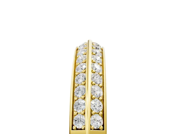 Double Row Round Diamond Channel Set Eternity Band Yellow gold