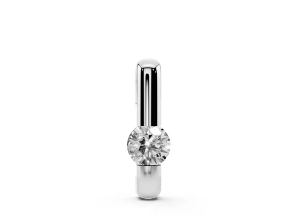 Round Bezel-Set Diamond Pendant White gold