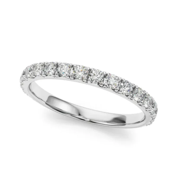 Round Cut Diamond Eternity Band with Shared Prong Setting Platinum