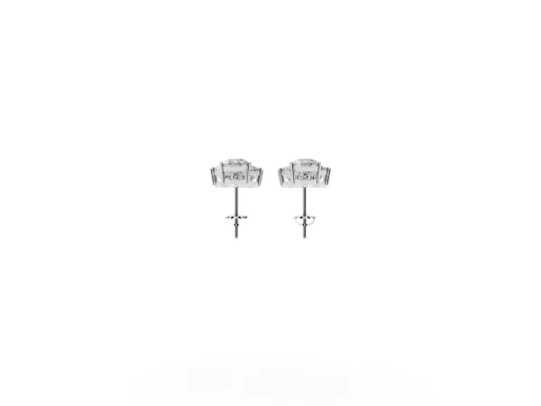 Pear Diamond Cascading Leaf Drop Earrings Platinum
