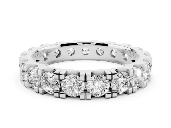 Round Diamond Full Eternity Band with U-Prong Setting Platinum