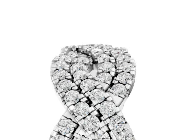 Pavé Round Diamond Infinity Twist Band with Shared Prong Setting Platinum