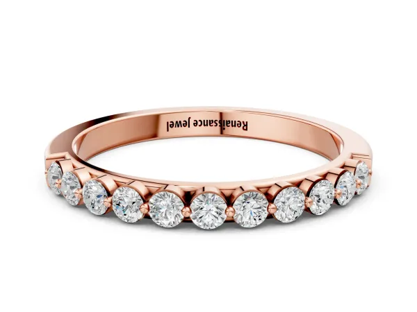 Round Diamond Channel Set Eternity Band Rose gold