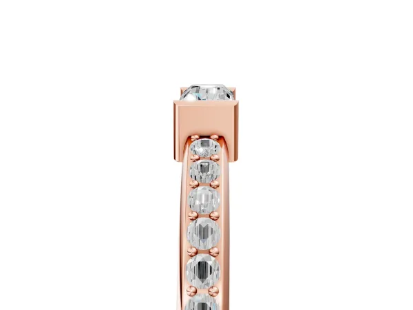 Baguette Diamond Pavé Band with Bar Setting Rose gold