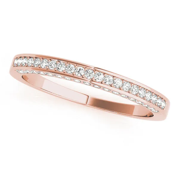 Pavé Round Diamond Channel Set Eternity Band Rose gold