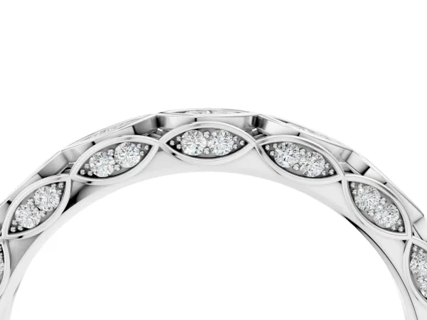 Marquise Diamond Eternity Band with Pavé and Bezel Setting Platinum