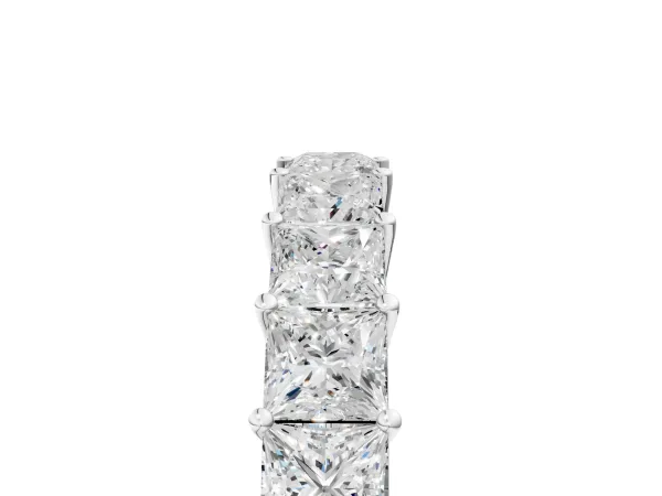 Princess Cut Half Eternity Band with Shared Prong Setting White gold