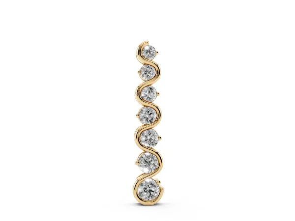 Round Diamond S-Curve Prong Set Pendant Yellow gold