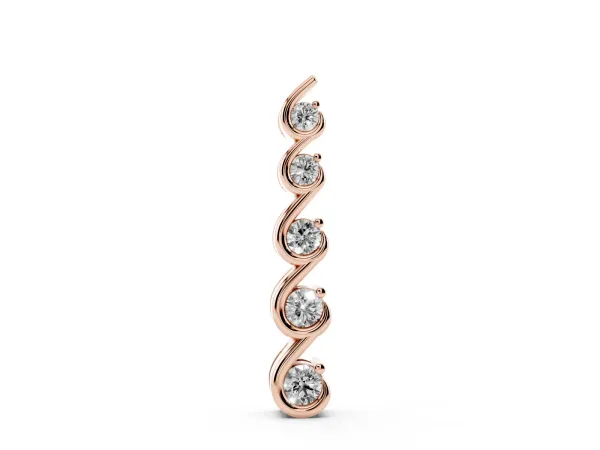 Round Diamond S-Curve Prong Pendant Rose gold