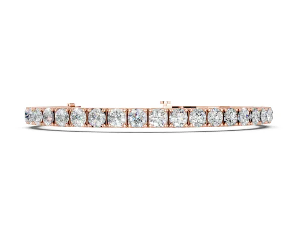 Round Diamond Tennis Bracelet with Prong Setting Rose gold