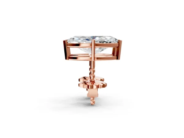 Marquise Cut Diamond Stud Earrings Rose gold