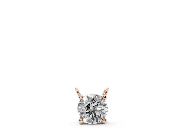 Round Solitaire Pendant with Four-Prong Basket Setting Rose gold