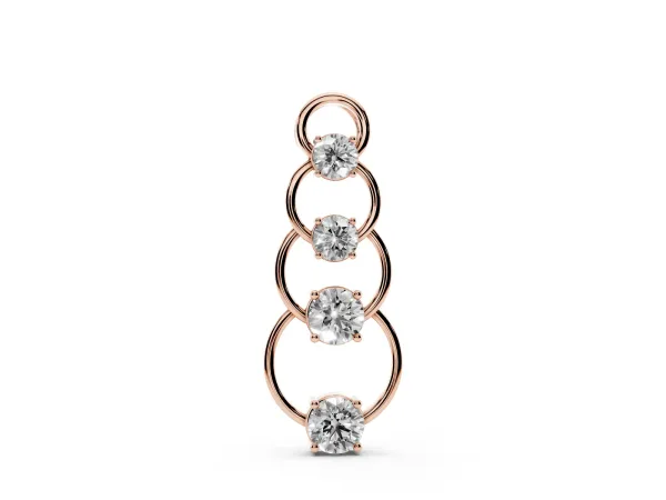Round Diamond Four-Prong Circle Pendant Rose gold