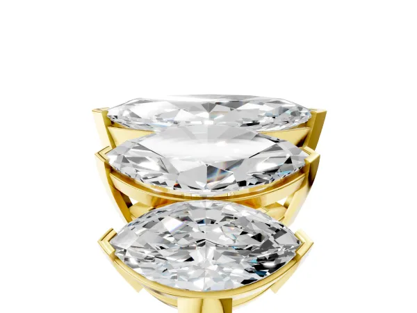 Five-Stone Marquise Diamond Prong Set White Gold Band Yellow gold
