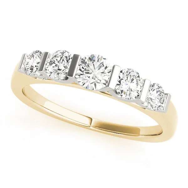 Round Brilliant Channel Set Diamond Band Yellow gold