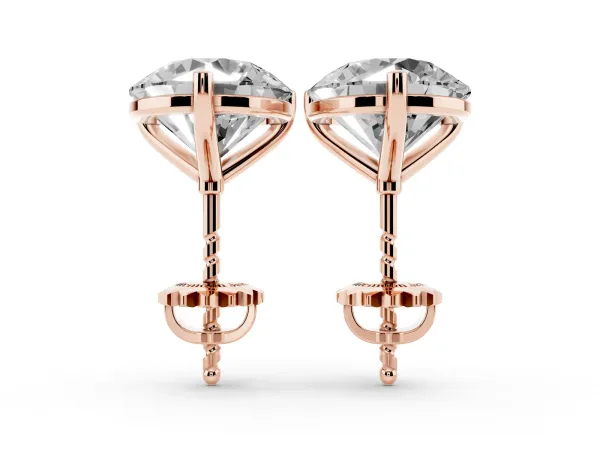 Round Brilliant Diamond Martini Stud Earrings Rose gold