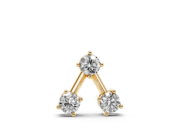 Three-Stone Round Diamond Prong Set Pendant Yellow gold