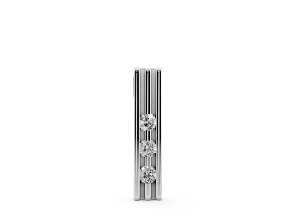 Three-Stone Round Channel Set Pendant Silver