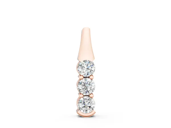 Four-Stone Round Diamond Channel-Set Pendant Rose gold