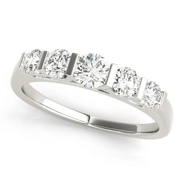 Round Brilliant Channel Set Diamond Band White gold