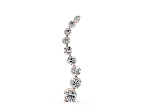 Round Diamond Graduated Prong Set Pendant Rose gold