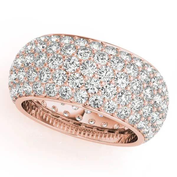 Pavé Round Diamond Wide Band with Micro-Prong Setting Rose gold
