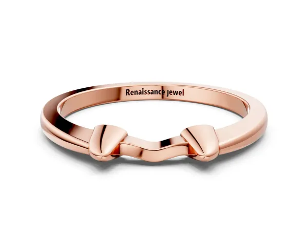 Bamboo-Inspired Plain Metal Band Rose gold