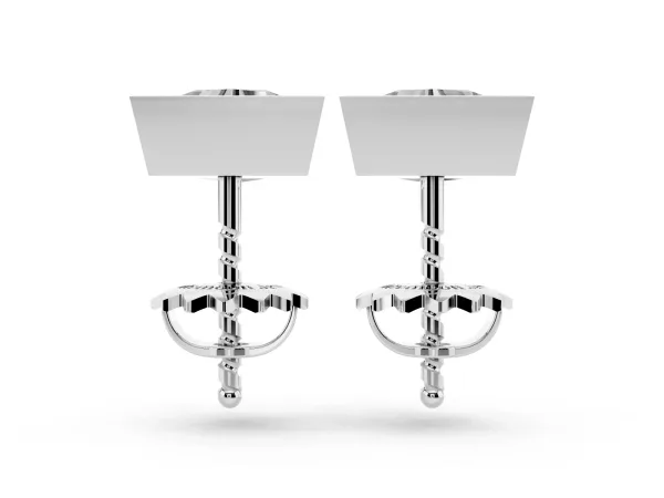 Trillion Diamond Bezel-Set Solitaire Stud Earrings Platinum