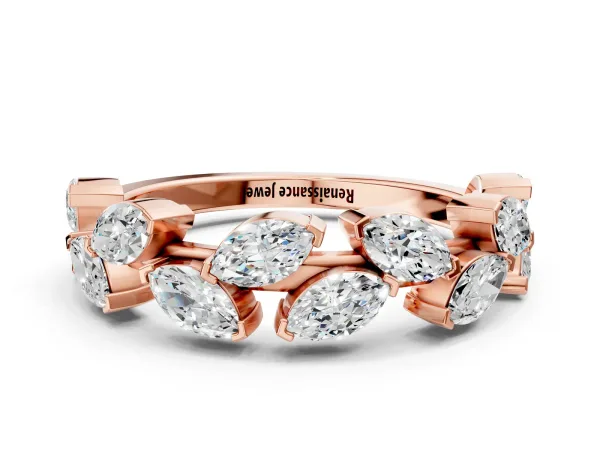 Marquise Diamond Eternity Band with Shared Prong Setting Rose gold