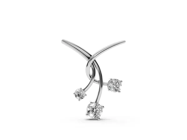 Round Diamond Prong Set Pendant Silver