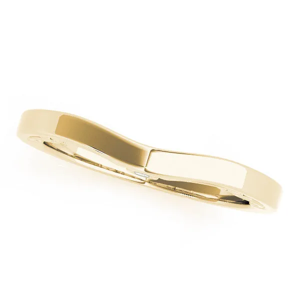 Curved Solitaire Round Bezel Contour Band Yellow gold