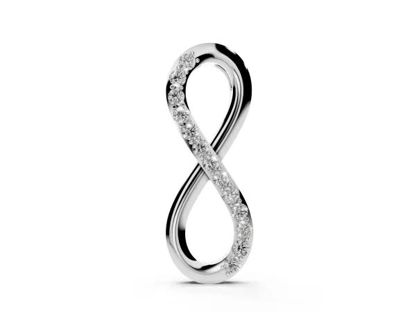 Infinity Pendant with Round Brilliant Diamonds in Pavé Setting White gold