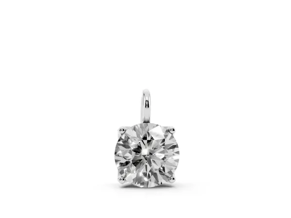 Round Solitaire Pendant with Four-Prong Setting Silver