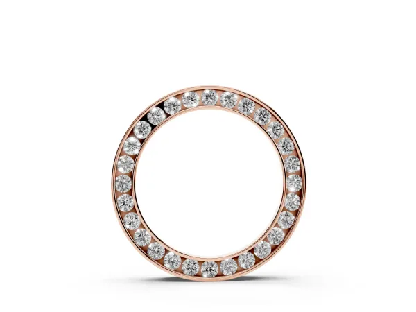 Round Diamond Channel Set Pendant Rose gold