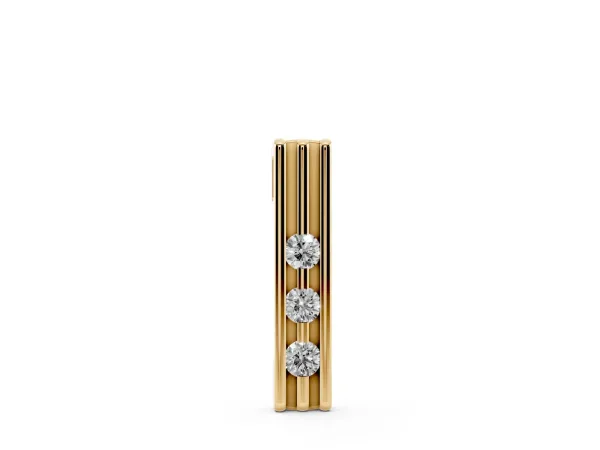 Three-Stone Round Channel Set Pendant Yellow gold