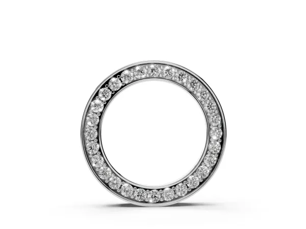 Round Diamond Pavé Circle Pendant Silver