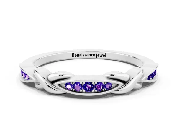 Twisted Marquise Tanzanite Pavé Band with Shared Prong Setting Platinum