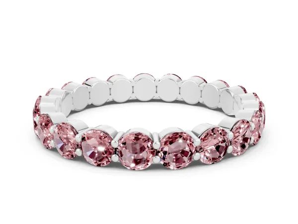 Round Morganite Eternity Band with U-Prong Setting Platinum