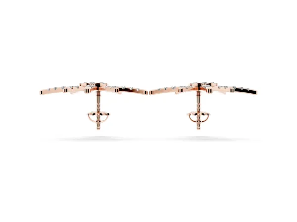 Pavé Diamond Starburst Stud Earrings Rose gold
