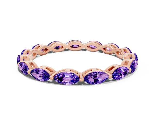 Marquise Tanzanite Eternity Band with U-Prong Setting Rose gold