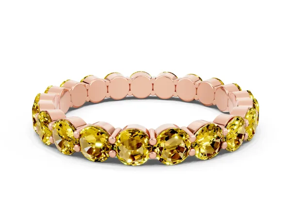 Round Yellow Sapphire Eternity Band with U-Prong Setting Rose gold