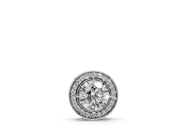 Halo Round Diamond Four-Prong Pendant White gold