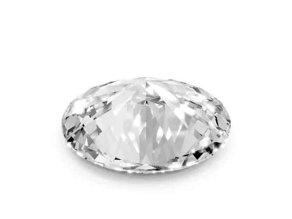 Oval Cut Diamond Solitaire Ring with Prong Setting and Pavé Band White gold