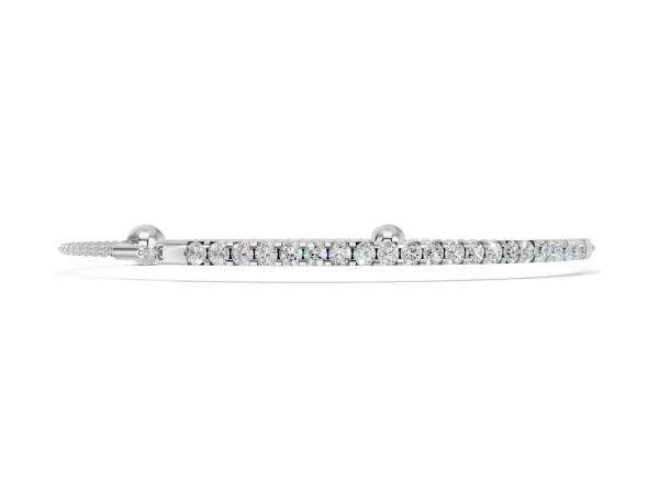 Pavé Round Diamond Chain Bracelet with Bezel Setting White gold