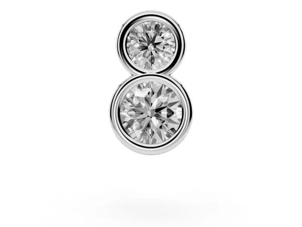 Round Diamond Duo Flatback Earring Platinum